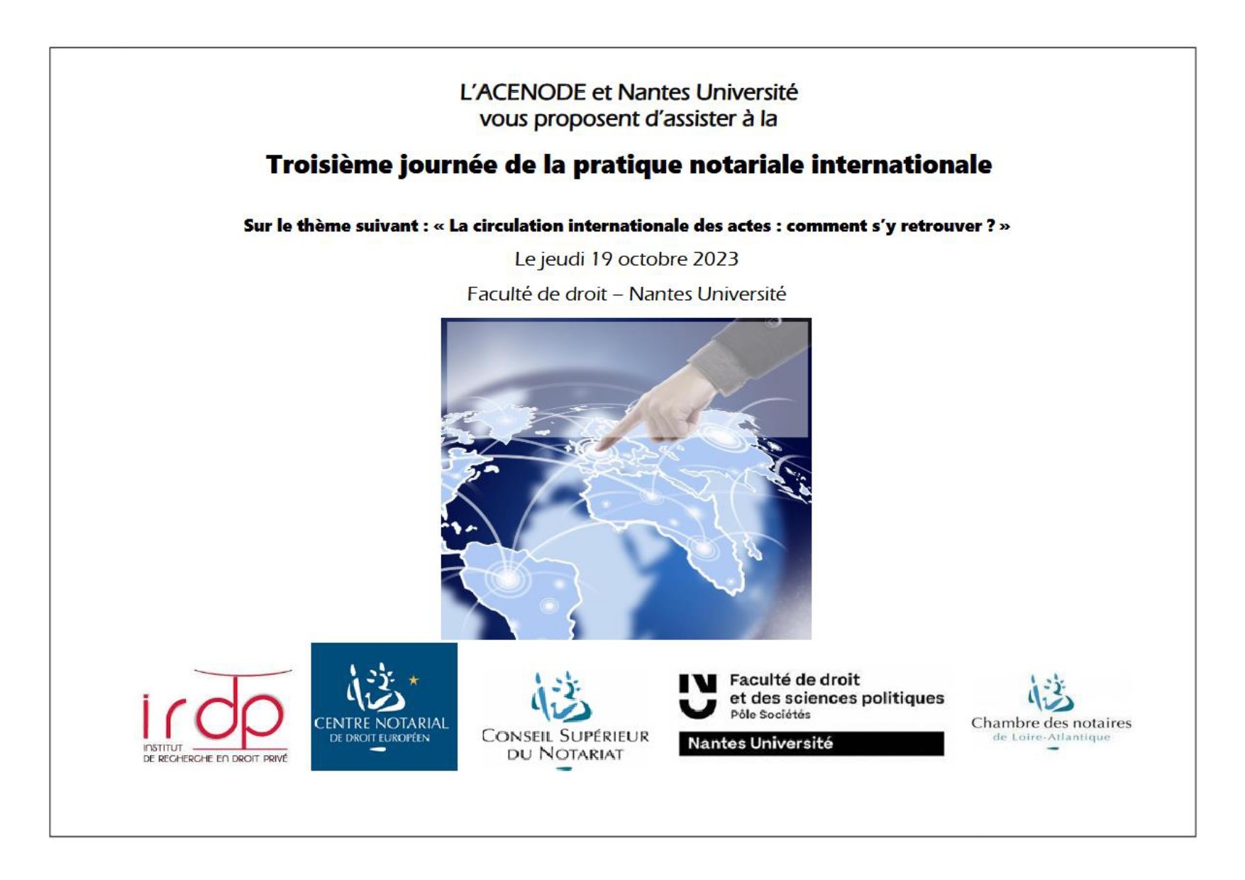 Troisième journée de la pratique notariale internationale
