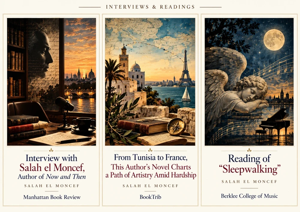 Interviews and Readings — Manhattan Book Review, BookTrib, and Berklee College of Music.