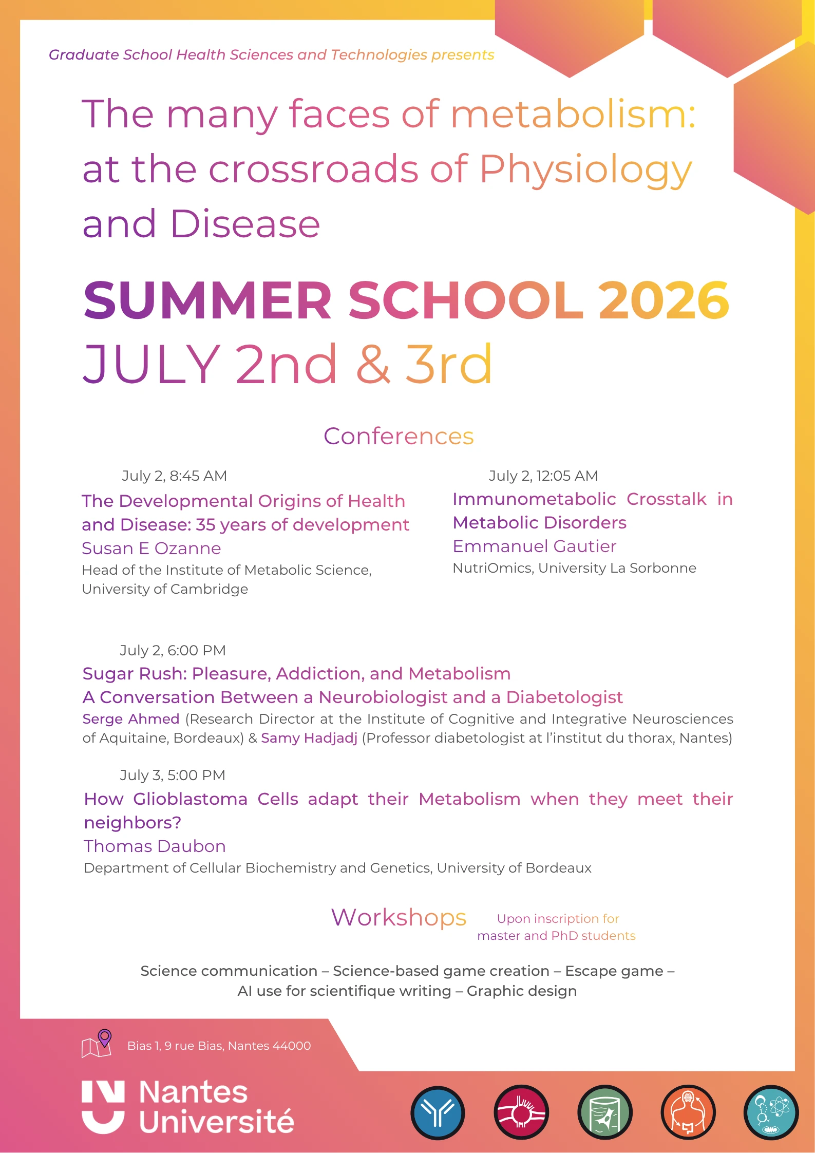 Affiche summer school 2026