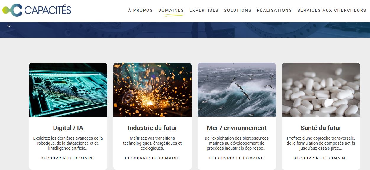 Innovation :  nouveau site web et offre de services pour CAPACITES, la filiale d’ingénierie de l’Université de Nantes